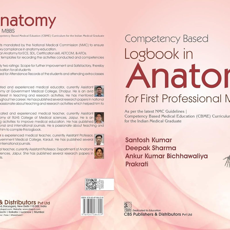 Competency Based Logbook In Anatomy For First Professional Mbbs (Pb 2026), by Santosh Kumar