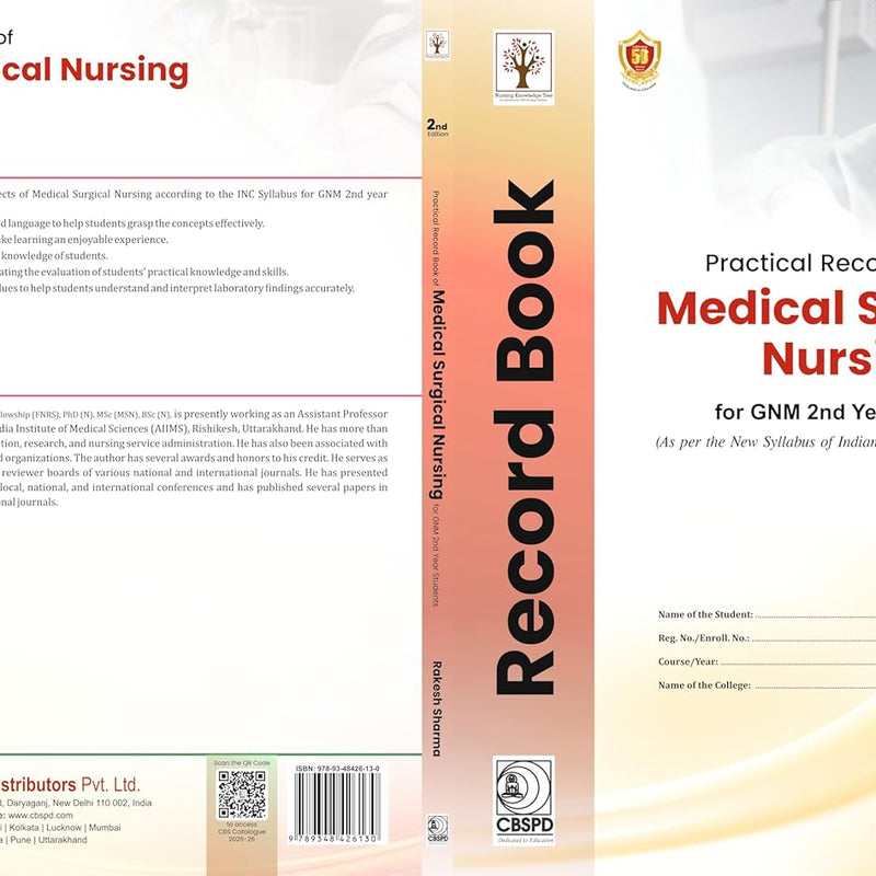Practical Record Book Of Medical Surgical Nursing For Gnm 2Nd Year Students 2Ed (Pb 2026), by Rakesh Sharma