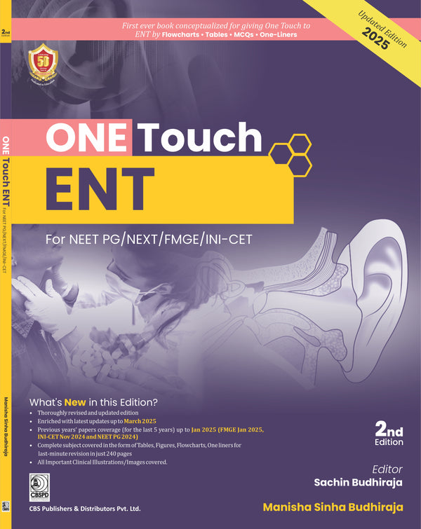 One Touch Ent For Neet Pg/Next/Fmge/Ini Cet 2Ed (Pb 2025), by Manisha Sinha Budhiraja