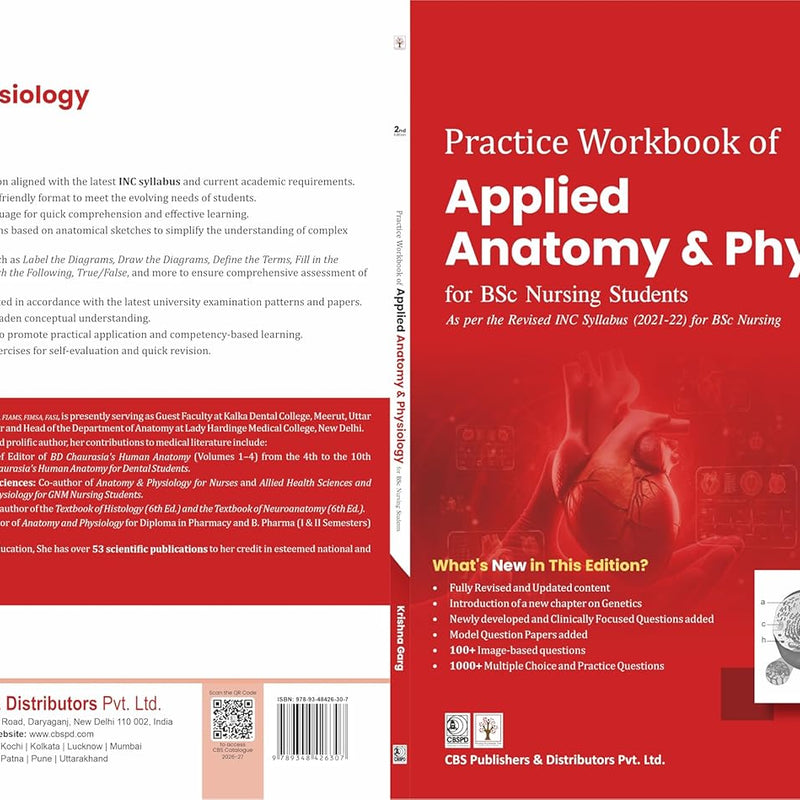 Practical Workbook Of Applied Anatomy And Physiology For Bsc Nursing Students Based On Inc Syllabus 2021-2022 1Semester 2Ed (Pb 2026), by Krishna Garg