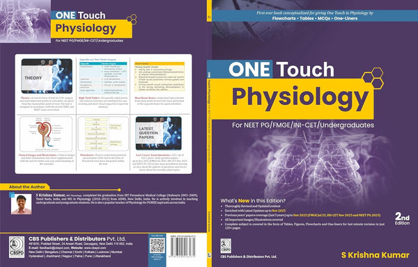 One Touch Physiology For Neet Pg/Fmge/Nin-Cet/Undergraduates 2Ed (Pb 2026), by S Krishna Kumar