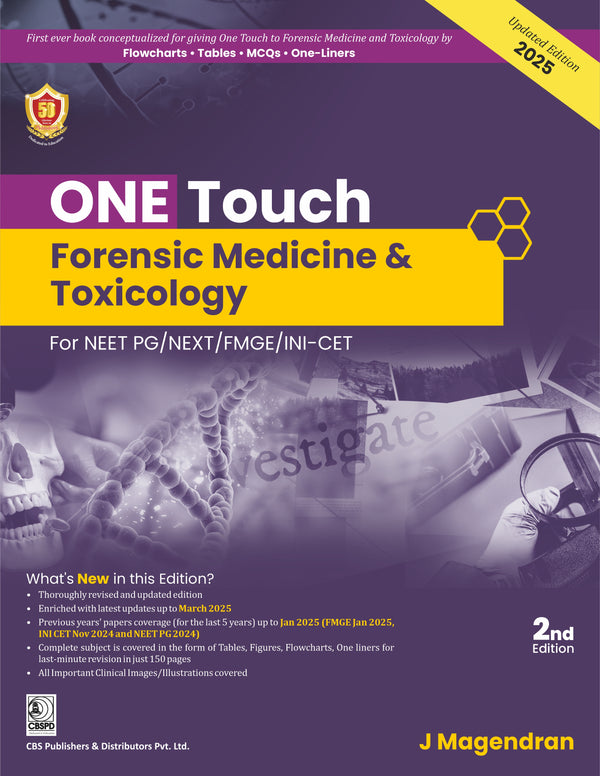 One Touch Forensic Medicine And Toxicology For Neet Pg Next Fmge Ini Cet 2Ed (Pb 2025), by J Magendran