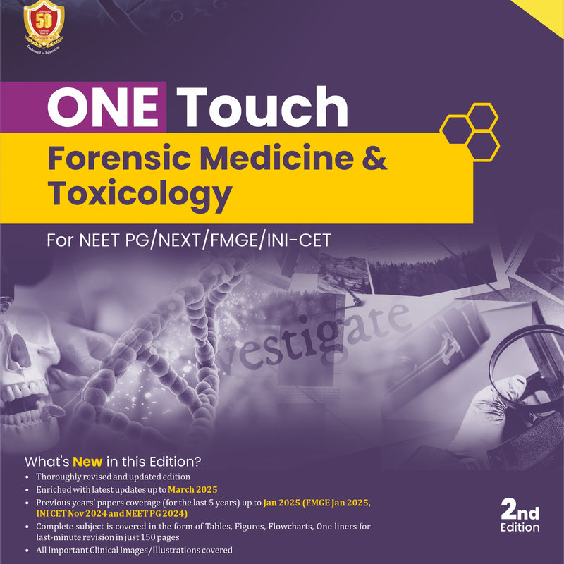 One Touch Forensic Medicine And Toxicology For Neet Pg Next Fmge Ini Cet 2Ed (Pb 2025), by J Magendran