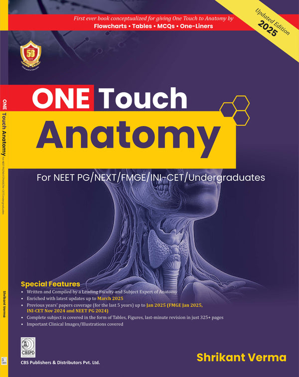 One Touch Anatomy For Neet Pg Next Fmge Ini Cet Undergraduates (Pb 2025), by Shrikant Verma