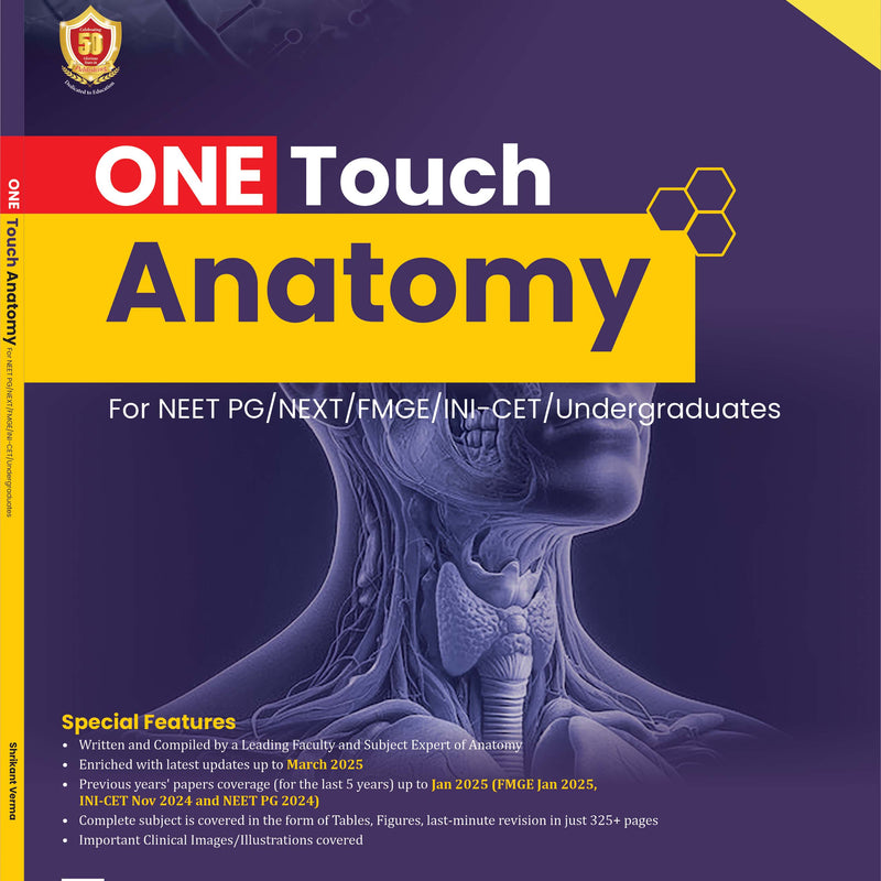 One Touch Anatomy For Neet Pg Next Fmge Ini Cet Undergraduates (Pb 2025), by Shrikant Verma
