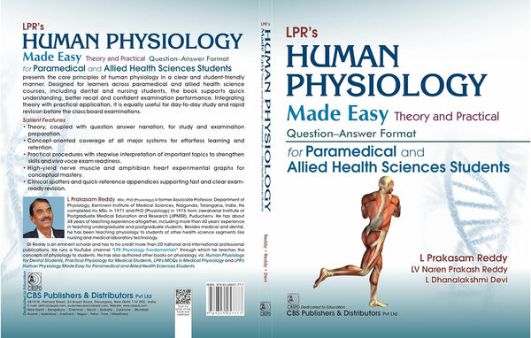 Lprs Human Physiology Made Easy Theory And Practical For Paramedical And Allied Health Sciences Students (Pb 2026) Question Answer Format, by L Prakasam Reddy