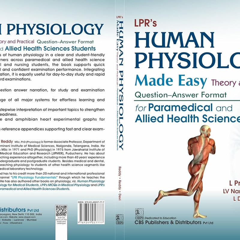 Lprs Human Physiology Made Easy Theory And Practical For Paramedical And Allied Health Sciences Students (Pb 2026) Question Answer Format, by L Prakasam Reddy