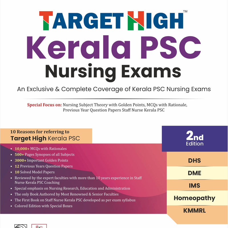 Target High Kerala Psc Nursing Exams An Exclusive And Complete Coverage Of Kerala Psc Nursing Exams 2Ed (Pb 2026), by Muthuvenkatachalam Srinivasan