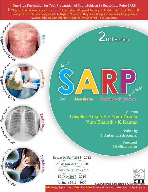Revise Sarp Series (Skin Anesthesia Radiology Psychiatry) In 10 Days 2Ed (Pb 2018) , by Deepika Amala A 
