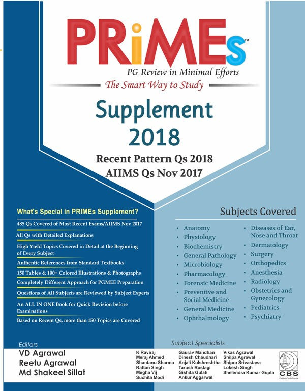Primes Pg Review In Minimal Efforts Supplement 2018 (Pb 2018) , by V D Agrawal