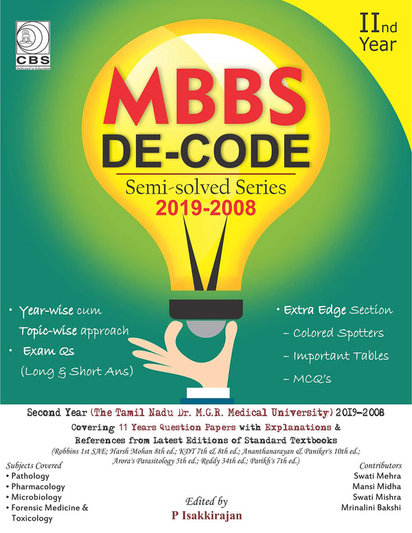 Mbbs Decode Semi Solved Series 2Nd Year (The Tamil Nadu Dr Mgr Medical University) (Pb 2019) , by P Isakkirajan
