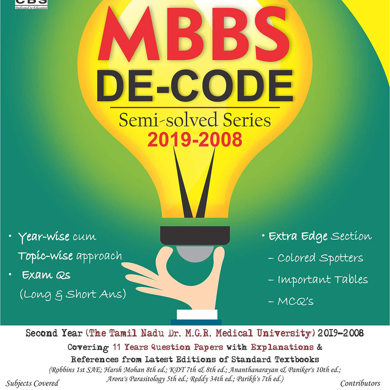 Mbbs Decode Semi Solved Series 2Nd Year (The Tamil Nadu Dr Mgr Medical University) (Pb 2019) , by P Isakkirajan