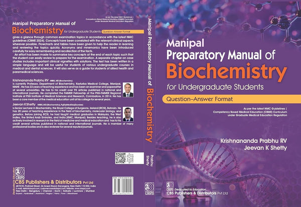 Manipal Preparatory Manual Of Biochemistry For Undergraduate Students Question Answer Format (Pb 2026), by Krishnananda Prabhu Rv