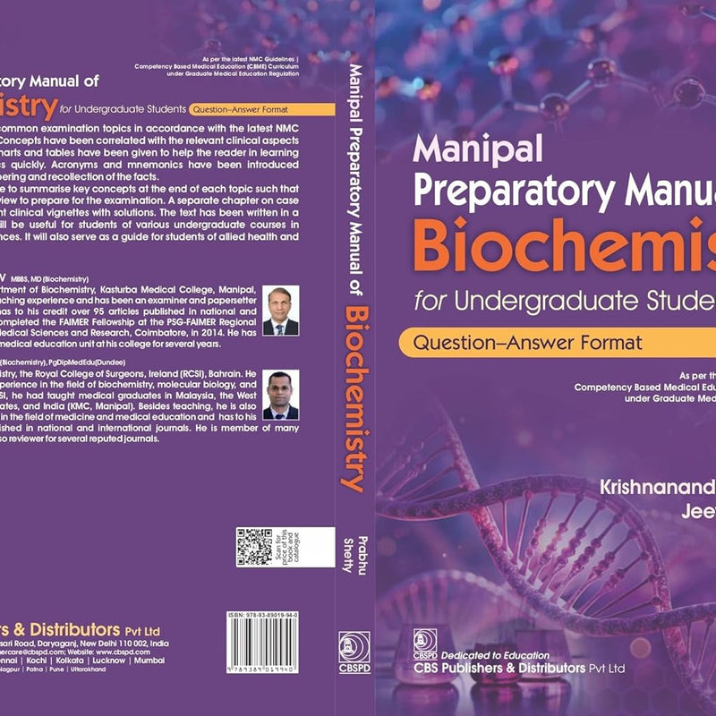 Manipal Preparatory Manual Of Biochemistry For Undergraduate Students Question Answer Format (Pb 2026), by Krishnananda Prabhu Rv