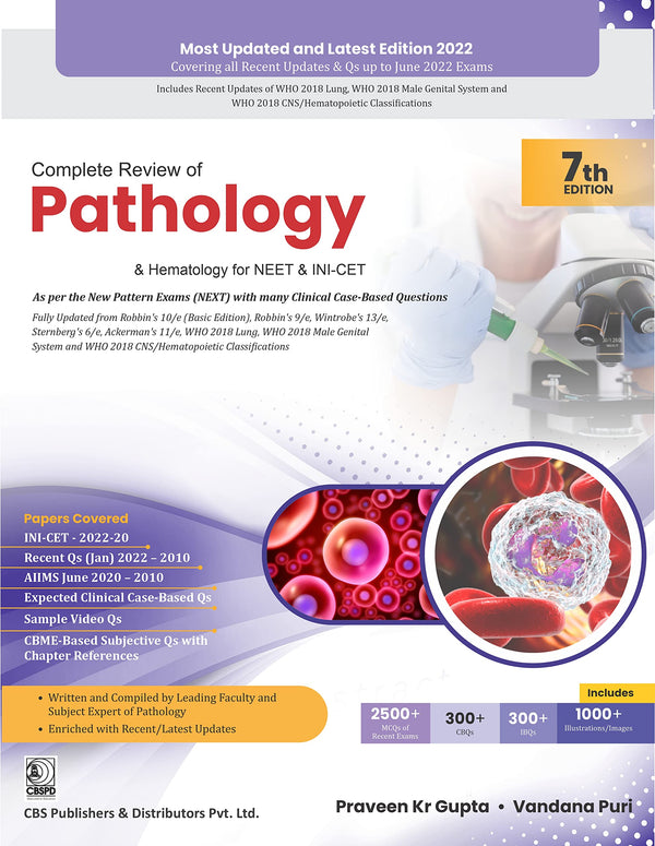 Complete Review Of Pathology And Hematology For Neet And Ini-Cet 7Ed (Pb 2022), by Praveen K R Gupta
