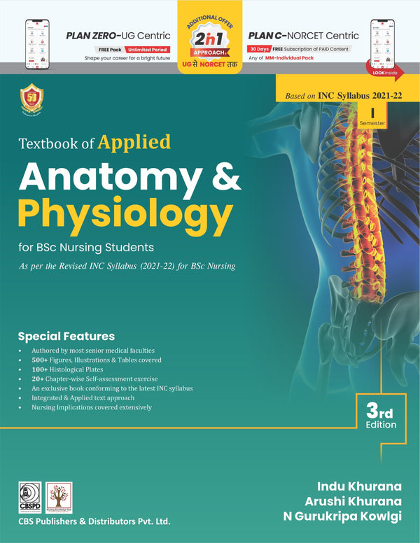 Textbook Of Applied Anatomy And Physiology For Bsc Nursing Students 3Ed (Pb 2026), by Indu Khurana