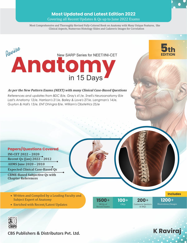 New Sarp Series For Neet/Ini-Cet Revise Anatomy In 15 Days 5Ed (Pb 2023), by K Raviraj