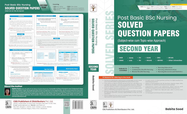 Post Basic Bsc Nursing Solved Question Papers Subject Wise Cum Topic Wise Approach Secong Year (Pb 2027), by Babita Sood
