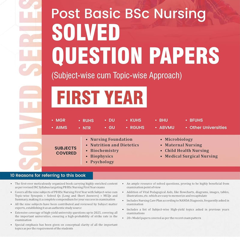 Post Basic Bsc Nursing Solved Question Papers First Year Subject Wise Cum Topic Wise Approach (Pb 2027), by Babita Sood
