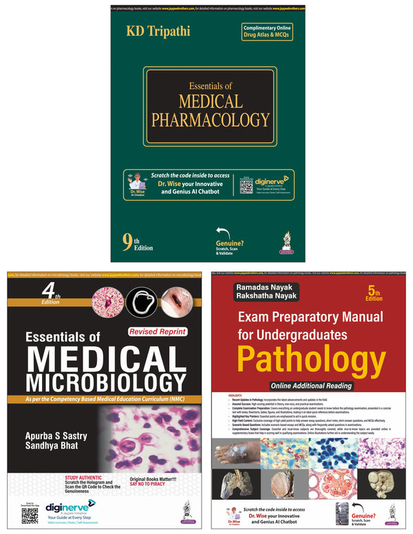 SecondProfMBBS, MBBS2ndYear, MedicalBookCombo, PathologyPharmacologyMicrobiology, NMCRecommendedBooks, CompetencyBasedMedicalEducation, MBBSExamPreparation, MedicalTextbooksIndia, UndergraduateMedicalBooks, MBBSStudyMaterial, PharmacologyBook, MicrobiologyBook, PathologyBook, KDTripathiPharmacology, ApurbaSastryMicrobiology, RamadasNayakPathology, MedicalEducation, MBBSTextbooks, ClinicalPathology, SystemicPathology

