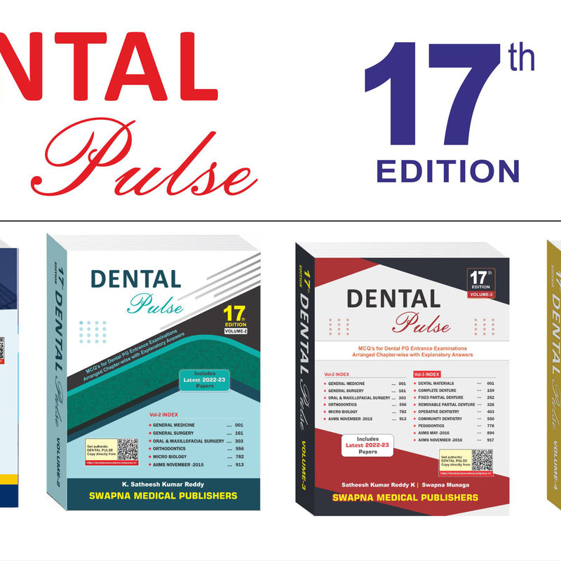 Dental Pulse 17th Edition 2024 By Satheesh Kumar Reddy Set of 4 Volume ( same day delivery available at BANGALORE, HYDERABAD, JAIPUR and MANGALORE)