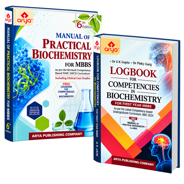 Arya Manual of Practical Biochemistry for MBBS 6th Edition with free Logbook for Competencies in Biochemistry