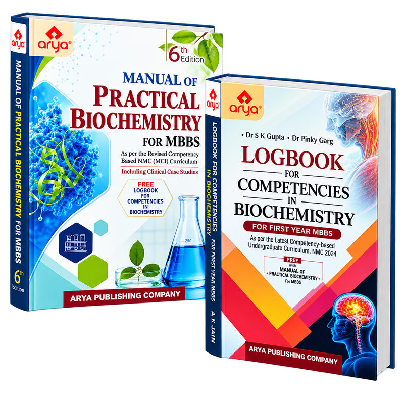 Arya Manual of Practical Biochemistry for MBBS 6th Edition with free Logbook for Competencies in Biochemistry