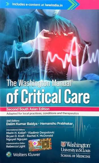 The Washington Manual of Critical Care, 2nd South Asian  Edition by Kollef/Baidya
