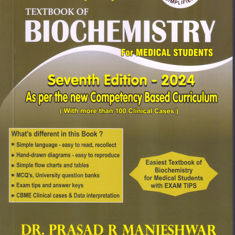 Textbook Of Biochemistry For Medical Students 7th/2024 BY Prasad R Manjeshwar