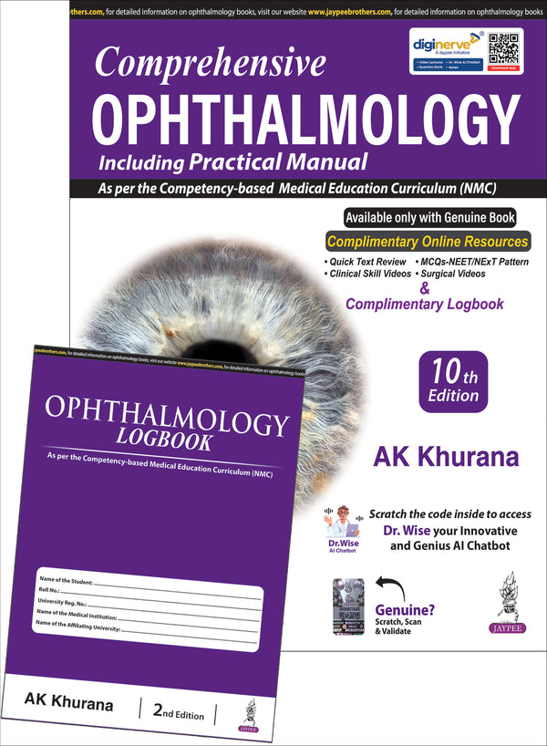 📘 Comprehensive Ophthalmology Including Practical Manual (10th Edition, 2025) by AK Khurana
