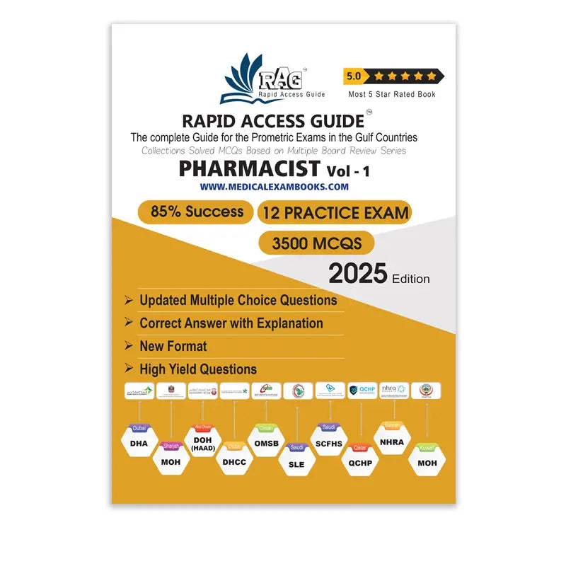 Clinical Pharmacist Book | Prometric Exam Questions – 2025 2 vol set