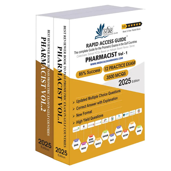 Clinical Pharmacist Book | Prometric Exam Questions – 2025 2 vol set