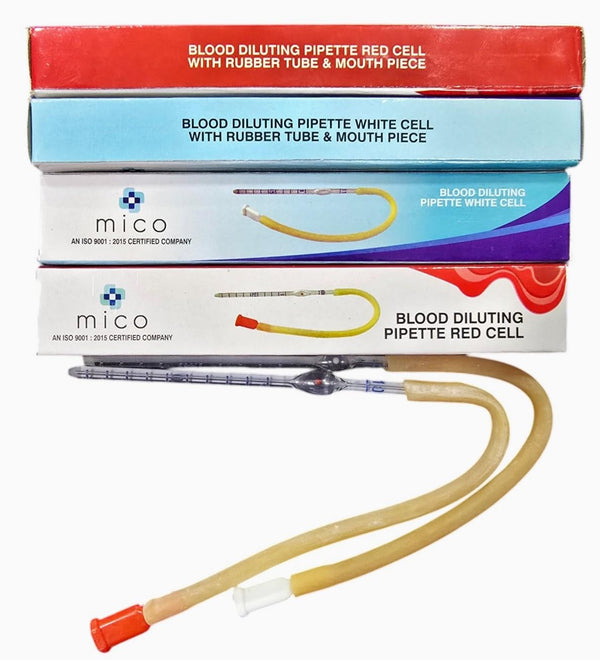 Blood Diluting Pipettes Combo Pack – RBC, WBC & Haemoglobin (Set of 3)