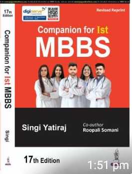 COMPANION FOR 1ST MBBS,17/E,SINGI YATIRAJ