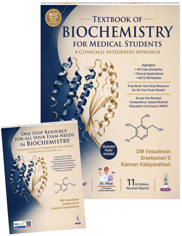 TEXTBOOK OF BIOCHEMISTRY FOR MEDICAL STUDENTS (COMPLIMENTARY BOOK INCLUDED+ILLUSTRATED POSTER) 11/E, 2026, DM VASUDEVAN