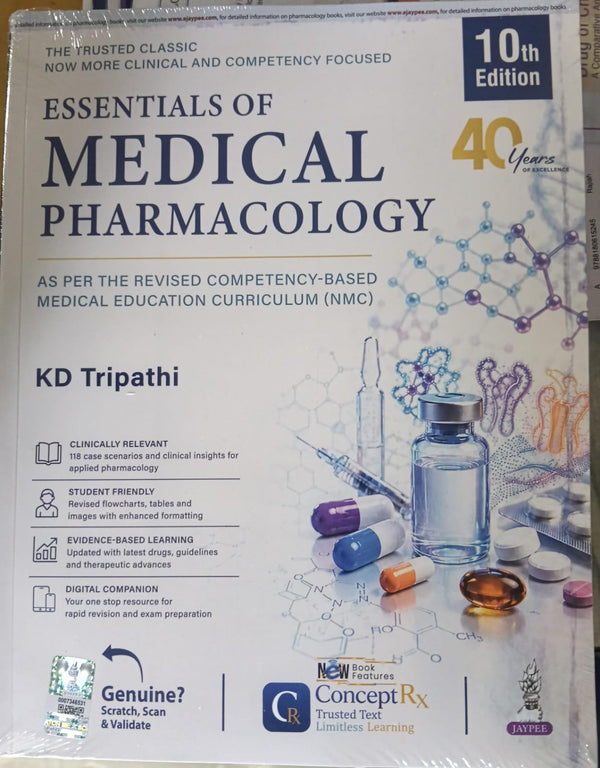 KD Tripathi's Essentials of Medical Pharmacology, 10/E (Revised by Dinesh Badyal)(ready to dispatch)