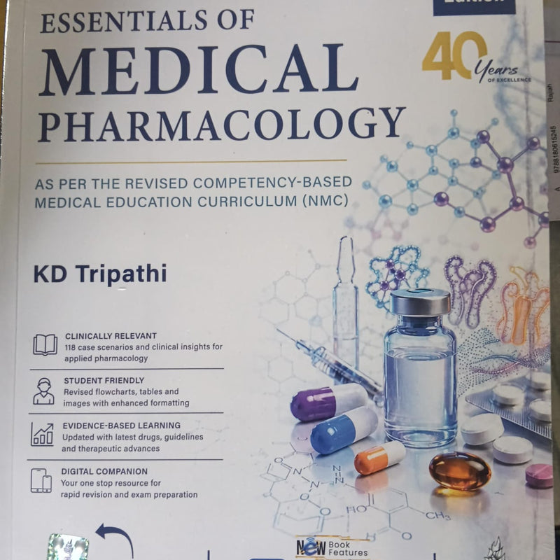 KD Tripathi's Essentials of Medical Pharmacology, 10/E (Revised by Dinesh Badyal)(ready to dispatch)