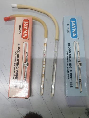 Jayna Brand Blood Diluting Pipettes with rubber tubing and mouth piece