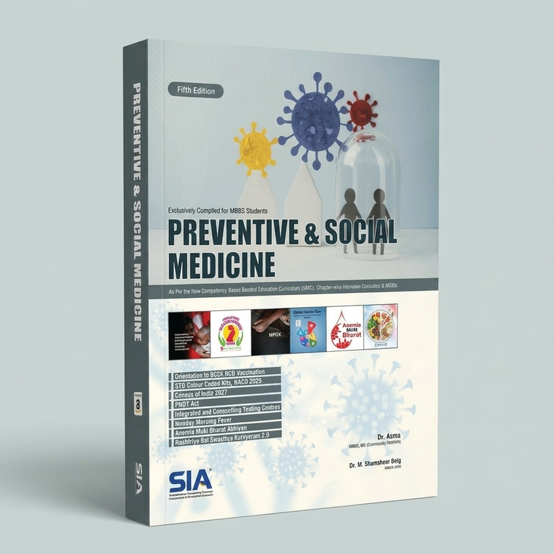 Sia Preparatory Manual of Preventive and Social Medicine 5th  Editon 2026 by Dr. M. Shamsheer Baig (expected dispatch by 20th of July 2026)