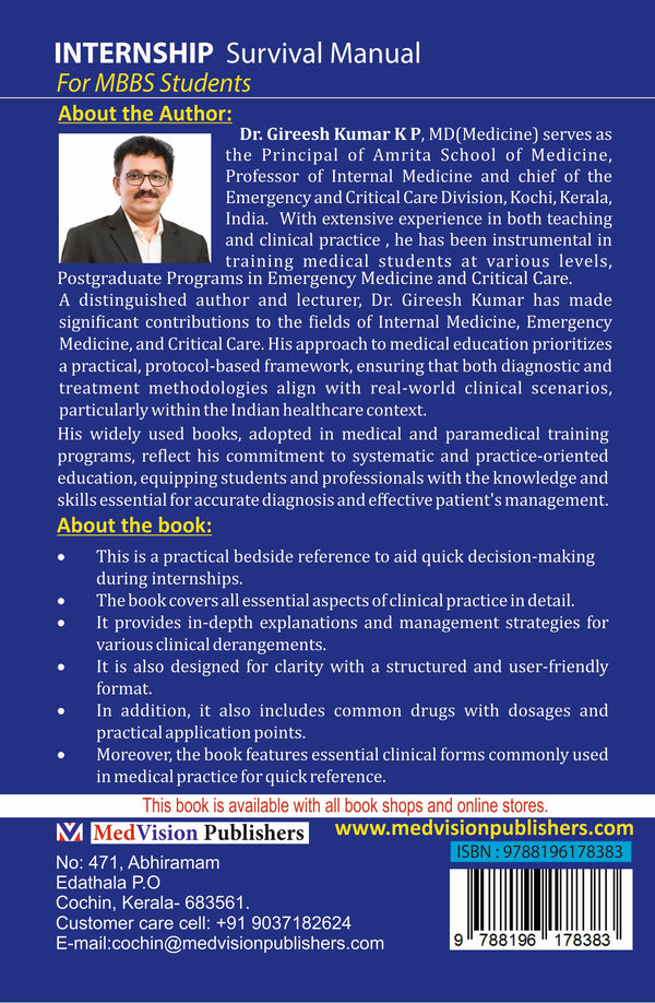 🩺 Internship Survival Manual for MBBS Students by Gireesh Kumar KP | 📘 Clinical Guide & Drug Dosages