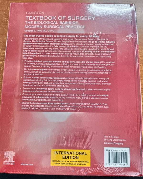 Sabiston Textbook of Surgery: The Biological Basis of Modern Surgical Practice, 22nd International Edition (2025)