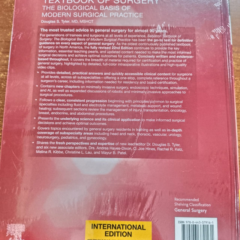 Sabiston Textbook of Surgery: The Biological Basis of Modern Surgical Practice, 22nd International Edition (2025)