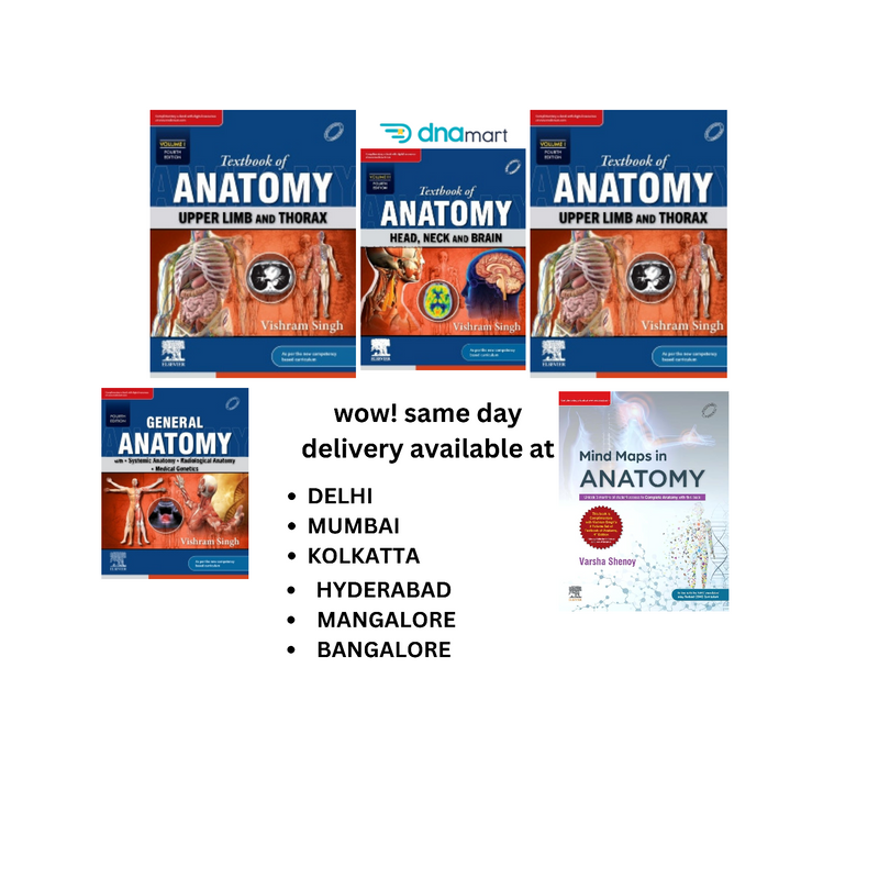 Textbook of Anatomy Vol 1, 2 & 3 with General Anatomy – Vishram Singh (4 Books Set) | 4th Edition 2023