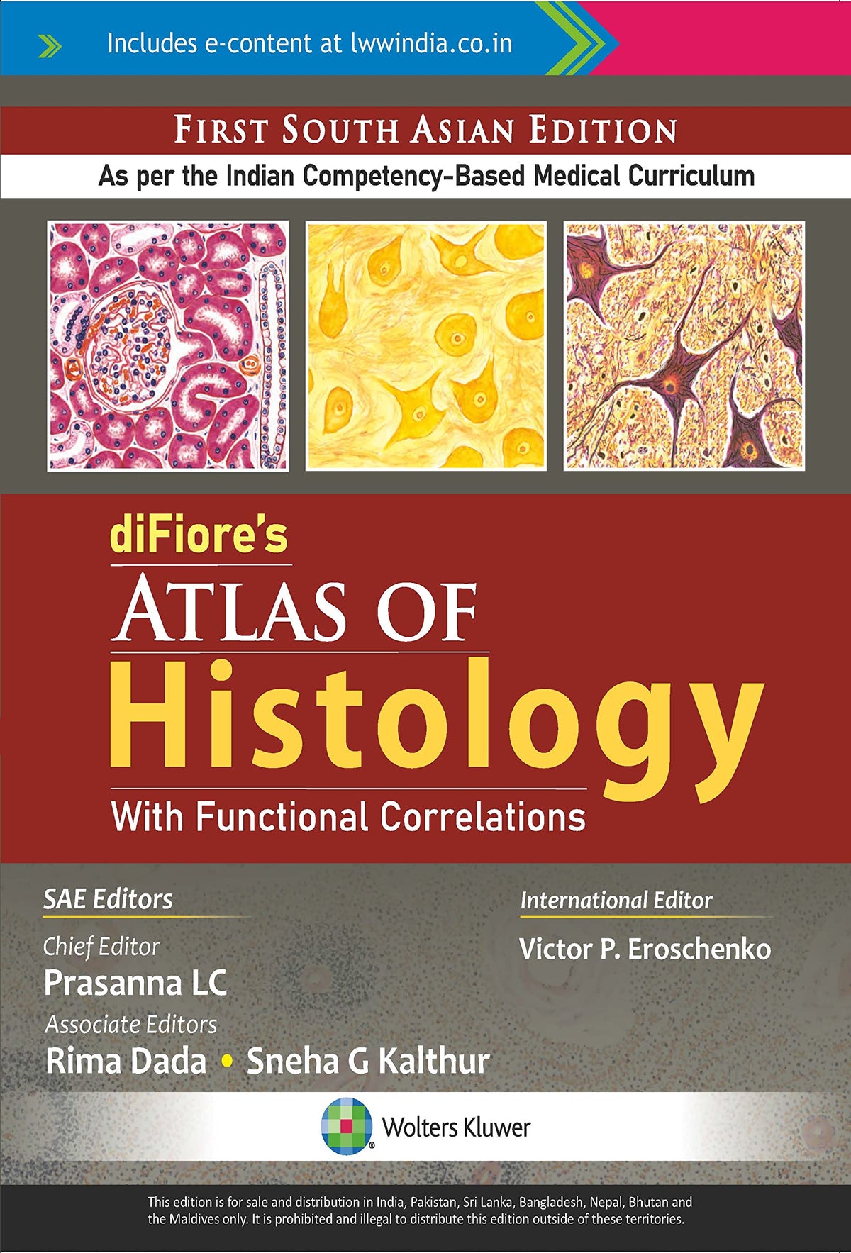 Buy DiFiore's Atlas of Histology India, Best histology atlas for MBBS students India, DiFiore’s Atlas of Histology CBME curriculum, Histology atlas with clinical correlations India, Histology book for NEET PG and AIIMS exams, CBME-aligned histology books for MBBS, DiFiore's Atlas with photomicrographs and functional correlations, Top-rated histology books for Indian medical students, DiFiore histology book for PG entrance preparation, OSPE guide and MCQs for MBBS India, Histology book with functional and 