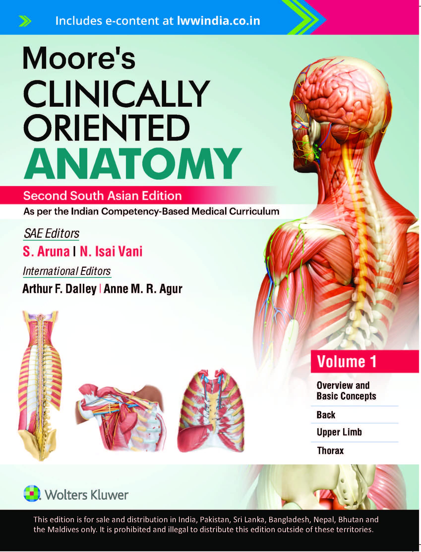 Moore’s Clinically Oriented Anatomy, (3-Volume set), Second South Asian Edition by Aruna/ Vani