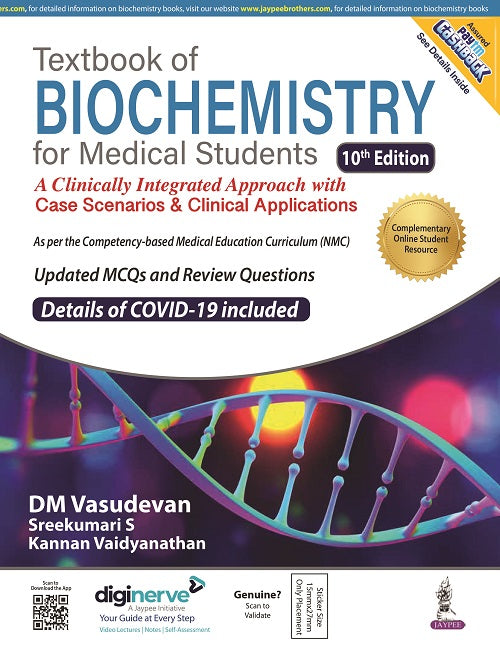 TEXTBOOK OF BIOCHEMISTRY FOR MEDICAL STUDENTS, 10/E,  by DM VASUDEVAN