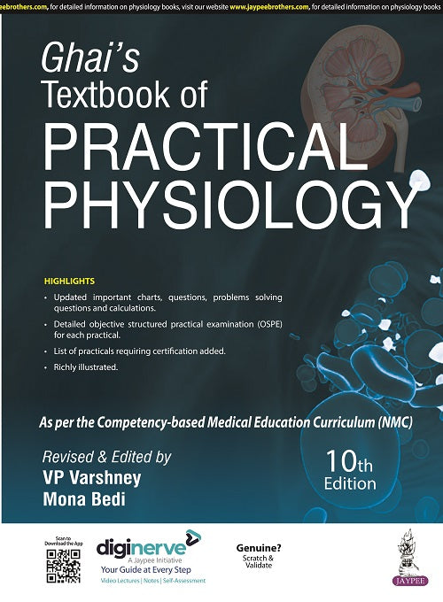 GHAI’S TEXTBOOK OF PRACTICAL PHYSIOLOGY, 10/E,  by VP VARSHNEY