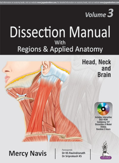 DISSECTION MANUAL WITH REGIONS & APPLIED ANATOMY HEAD, NECK AND BRAIN VOL.3 WITH DVD-ROM,1/E,MERCY NAVIS