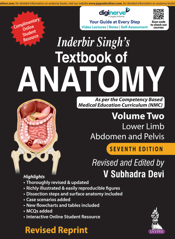 INDERBIR SINGH’S TEXTBOOK OF ANATOMY (VOLUME 2: LOWER LIMB, ABDOMEN AND PELVIS),7/E,REVISED REP,V SUBHADRA DEVI