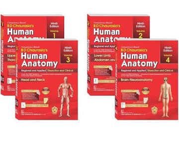 BD Chaurasia's Human Anatomy, 9th Edition 2023 Set of (Volume 1, 2, 3,4)